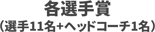 各選手賞（選手11名+ヘッドコーチ1名）