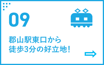 09 郡山駅東口から徒歩3分の好立地！