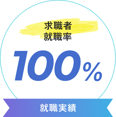 【就職実績】求職者就職率100%