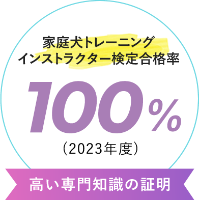家庭犬トレーニングインストラクター検定合格率100%（2023年度）