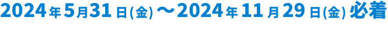 2024年5月31日(金)～2024年11月29日(金)必着
